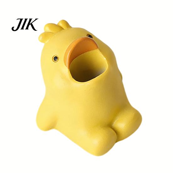 Compact Bathroom Storage Cute Animal Toothbrush Holder Funny Resin Pen Mini Single Portable Tooth Brush Stand Organizer for Washroom Vanity Countertop