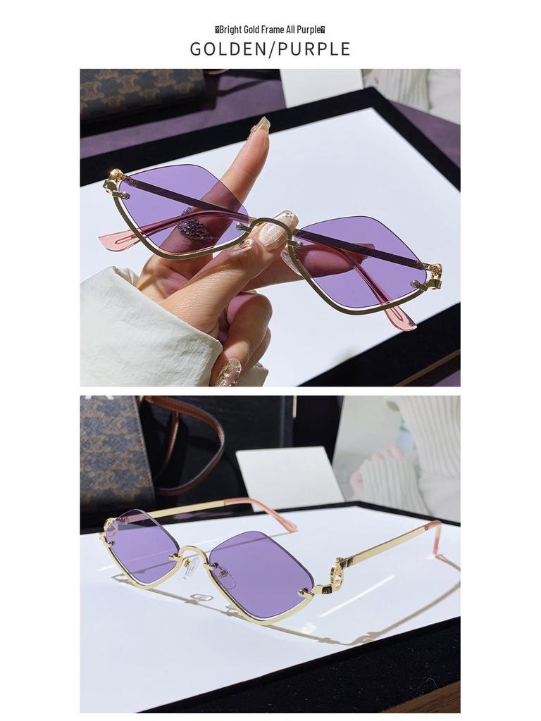 Солнцезащитные очки High-End 2025 полуободковые с бриллиантами - Современный, модный европейский и американский стиль