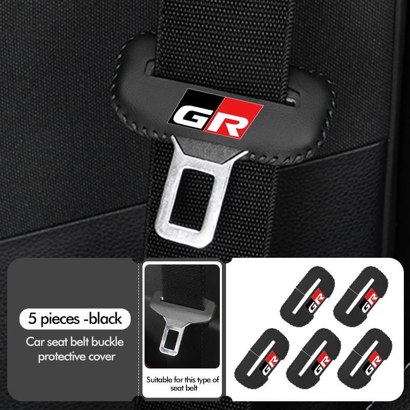 MZD1 For Toyota Car Seat Belt Buckle Plug Leather Car Seat Belt Clip Protective Covers Crown GR Corolla YARIS Auris C-HR Hilux Vios