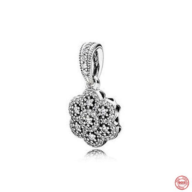 Новый розовый кулон в форме бабочки с цветком, подвеска из бисера, модный оригинальный браслет из стерлингового серебра 925 пробы для женщин, ювелирные изделия своими руками, подарок