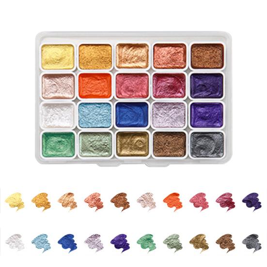 Набор акварельных красок с блестками, мерцающие металлические перламутровые цвета, портативные акварельные краски художественного класса