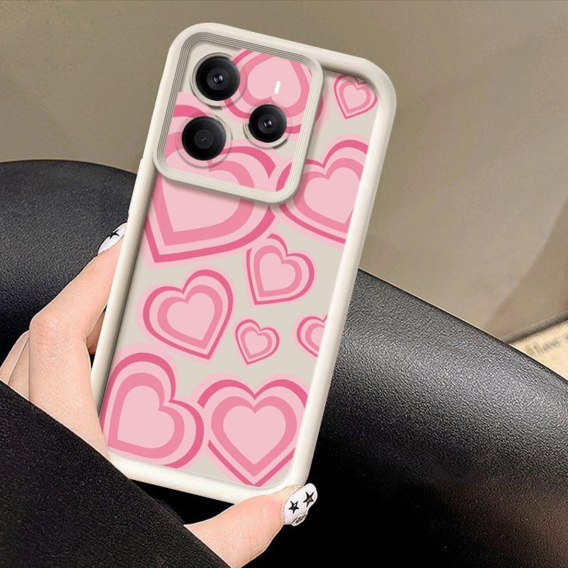 Y2K Retro Gradient Love Hearts Pattern Case For Xiaomi 14T 13T 11T Pro Funda Redmi Note 14 13 Pro 5G 12 11 Shockproof Bumper Silicone Cover