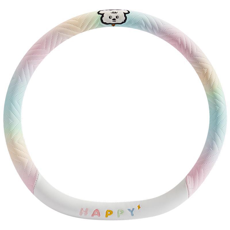 Чехол на руль автомобиля Puppy из кожи наппа 2024 года с градиентом в красочном дизайне