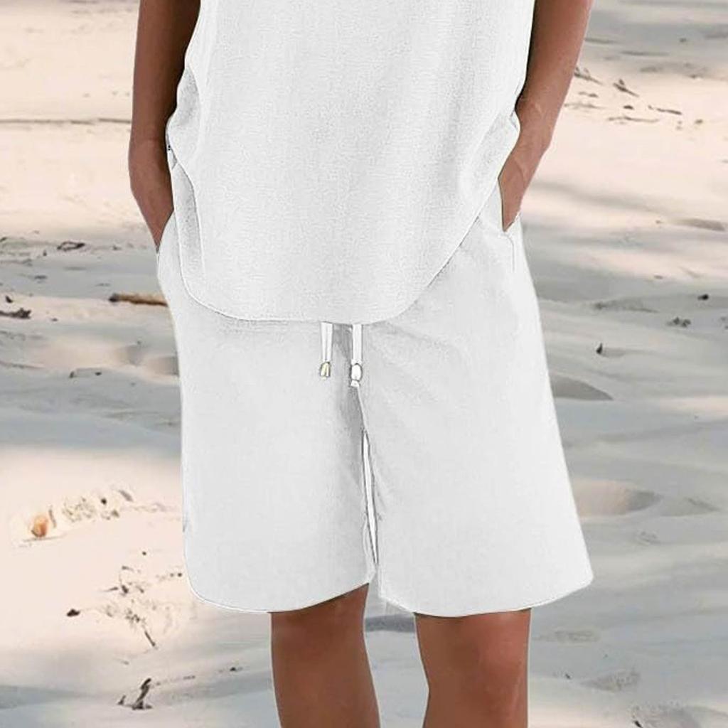 Женские повседневные летние эластичные пляжные шорты однотонные повседневные шорты