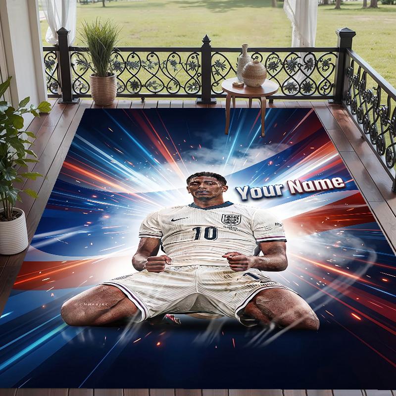 Custom Text Printed Rug Jude Bellingham Non Slip Floor Carpet For Home Room Decor