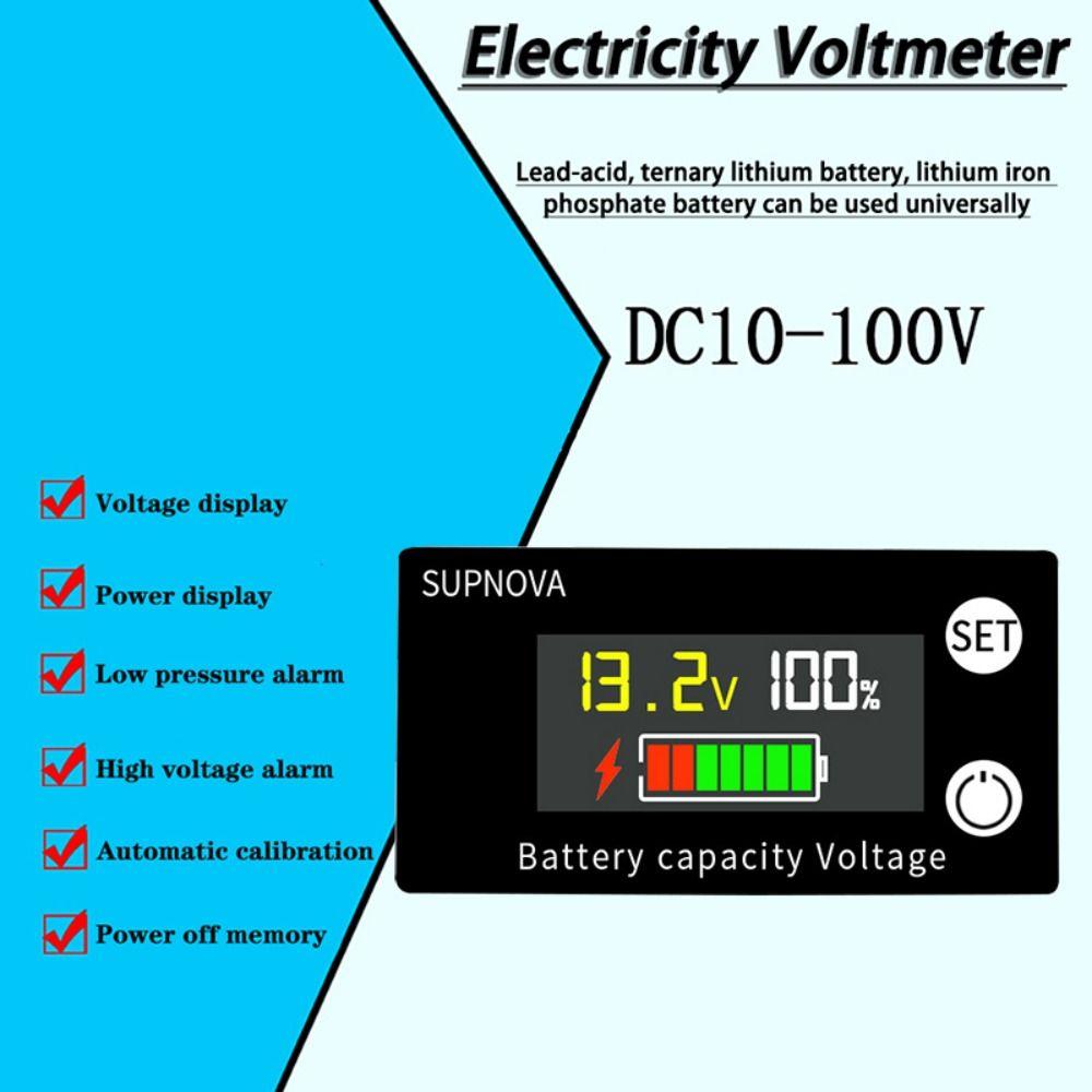 For Car Motorcycle Voltmeter Gauge Battery Tester DC Battery Voltmeter Battery Capacity Indicator