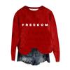Women's Fashion Round Neck Pullover Top Long Sleeve Tee Printed Sweatshirt