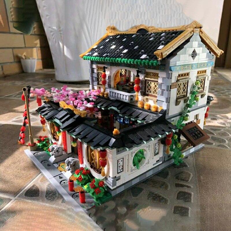 LOZ архитектура весенний фестиваль воссоединение ужин двор дом семейный мини-блоки кирпичи строительные игрушки для детей подарок без коробки