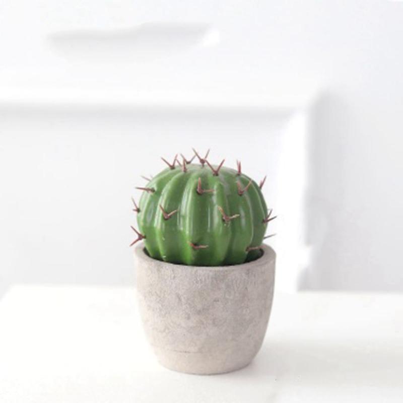 1 Pc Cactus Pot Bonsai Plant Living Room Home Decoration Fake Flower Artificial Plants Plastic Cactus Ball Desktop Decorations