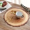 1pc PVC Place Mats Round Rustic Brown Charger Place Mat for Farmhouse Tan Table Setting Summer Spring Fall Wedding Dinner Party Decor