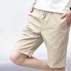 Мужские повседневные шорты-карго с эластичной завязкой на талии и карманами, повседневные шорты, однотонные прямые шорты до колена, уличная одежда