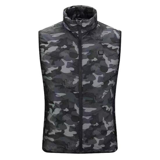 2 зоны обогрева, умный тепловой жилет для мужчин и женщин, USB электрический теплый жилет, воротник-стойка, без рукавов, на молнии, зимний походный жилет с подогревом