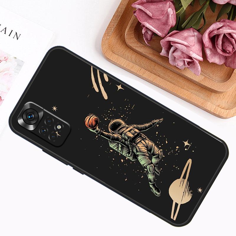 Astronaut Slam Dunk Basketball Case For Xiaomi Redmi Note 14 13 12 11 9 10 Pro 9S 10S 11S 12S Redmi 14C 13C 12C 10C Cover