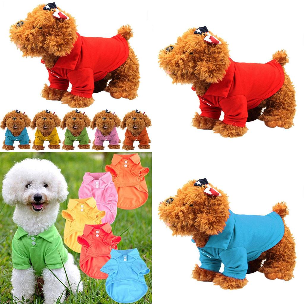 Модная очаровательная футболка-поло для питомца на лето, ярких цветов для собак и кошек