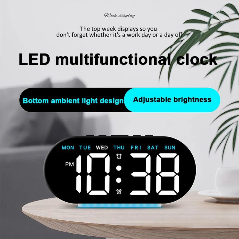 Usb-driven Digital Alarm Clock Temporary Weekly Clock 4 Adjustable Brightness/ambient Light