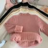 Winter Elegant Half High Neck Velvet Base Shirt New Women's Thickened Vintage Slim Bottoming Sweater Fashion Long Sleeved Knitwear Casual Top