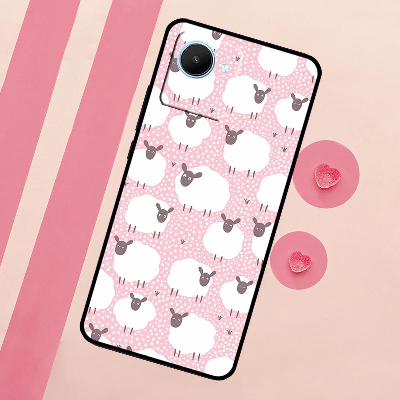 Cute Sheep For Realme 10 11 12 13 14 Pro Plus C55 C71 C75 C67 C63 C61 C53 C35 C65 GT6 GT7 15 Pro Case