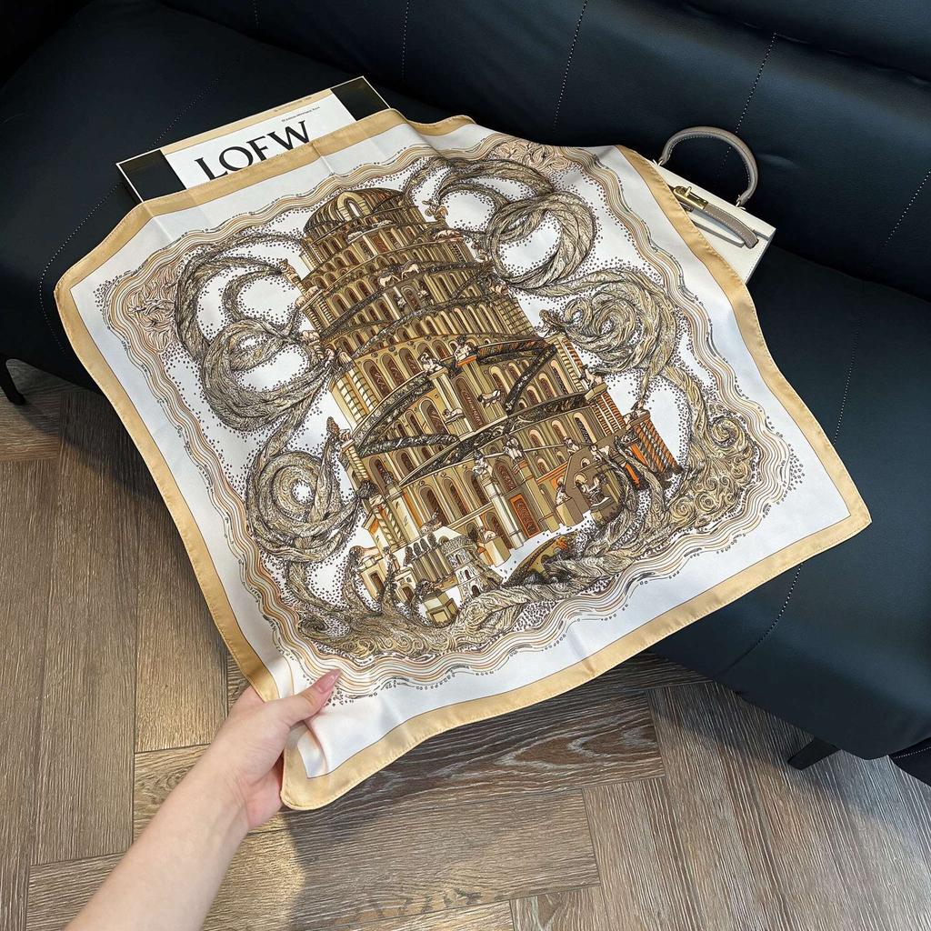 New silk satin 71 * 71 square scarf versatile foreign style simulation silk scarf middle-aged and elderly decorative scarf neck protection silk scarf