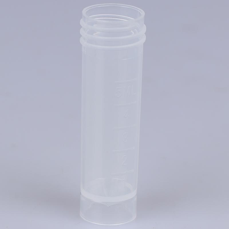 Пластиковый флакон для пробирки емкостью 5 мл со спиральной уплотнительной крышкой
