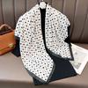 New European simple black and white elegant large square scarf women's professional commuter decorative scarf suit shirt with silk scarf