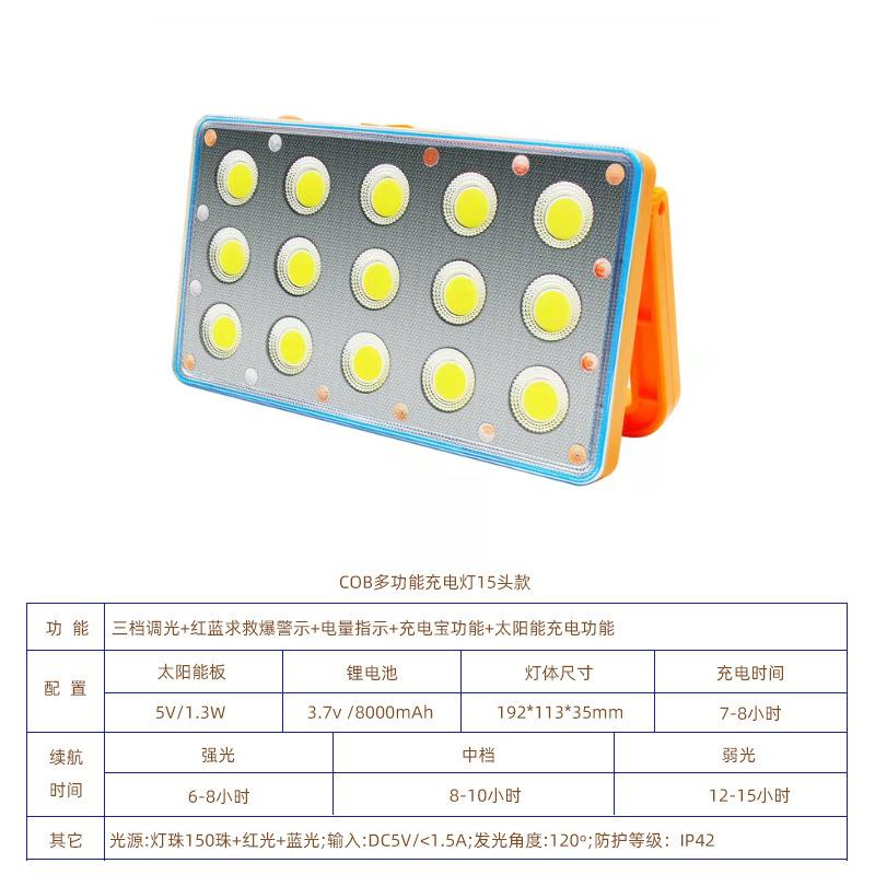 Led Camping Lamp Camping Light Outdoor Camp Tent Lamp Hook Solar Charging Night Market Stall Lamp Extra Bright Portable Lanterns