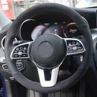 Мягкий черный кожаный замшевый чехол на руль автомобиля для Mercedes Benz A-Class W177 B-Class W247 C-Class W205