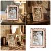 Antique Resin Art Golden Trim Photo Frame With Intricate Carved Pattern Tabletop Decors Picture Frame For Home Aesthetic