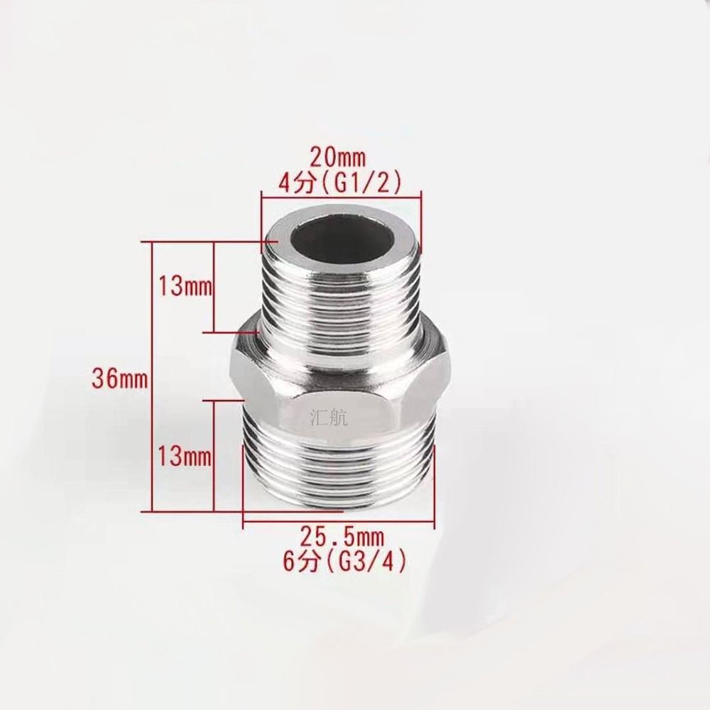 201 Stainless Stainless Steel Hex Nipple Thickened Hex Nipple Union  Water Oil Air