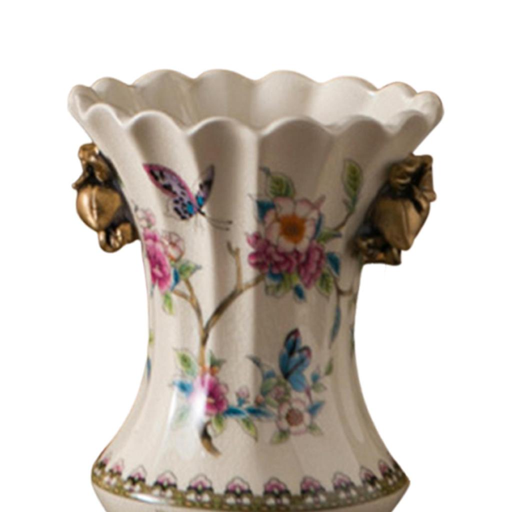 Керамическая ваза для цветов в европейском американском стиле ретро с эффектом потрескавшейся поверхности, настольное украшение для тумбы под телевизор, обеденного стола, полки, прихожей.