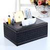KONI High Quality Home Office Tissue Paper Napkin Holder PU Leather Tissue Box Cover Desk Makeup Cosmetic Organizer Remote