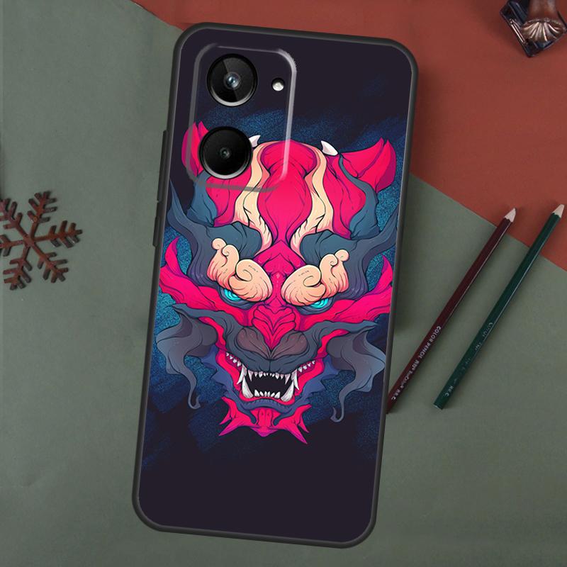 Samurai Oni Mask Case For Realme 15 Pro GT7 GT6 C65 C67 C61 C53 C55 C51 C35 C63 C71 C75 11 12 13 14 Pro Plus