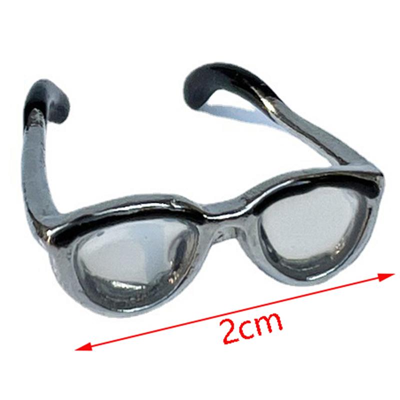 Миниатюрные металлические очки с линзами кукольный домик ретро очки декоративные аксессуары модель миниатюрные украшения