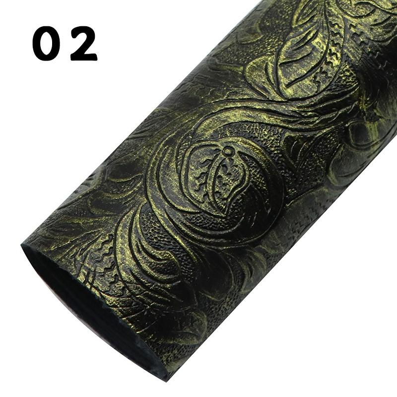 50x137см Синтетическая Ткань Цветочный Узор Металлическая Искусственная Кожа Лист Рельефная Текстура Вихрь Материал DIY Серьги Бант для Волос