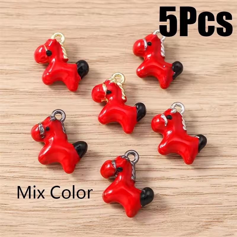 5 шт. Подвески-шармы в виде милых лошадок из цинкового сплава для изготовления ювелирных изделий, инструменты, ожерелье, серьги, браслет, DIY-аксессуары, подарки, материалы
