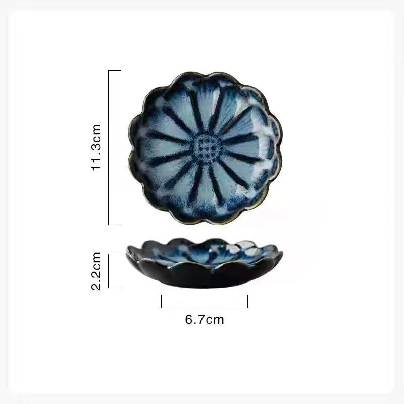 Ceramic Plate Retro Kiln Glaze Japanese Sauce Multi-purpose Storage Tray Mini Dipping Sashimi Sushi Soy Dishes Home Snack Plate