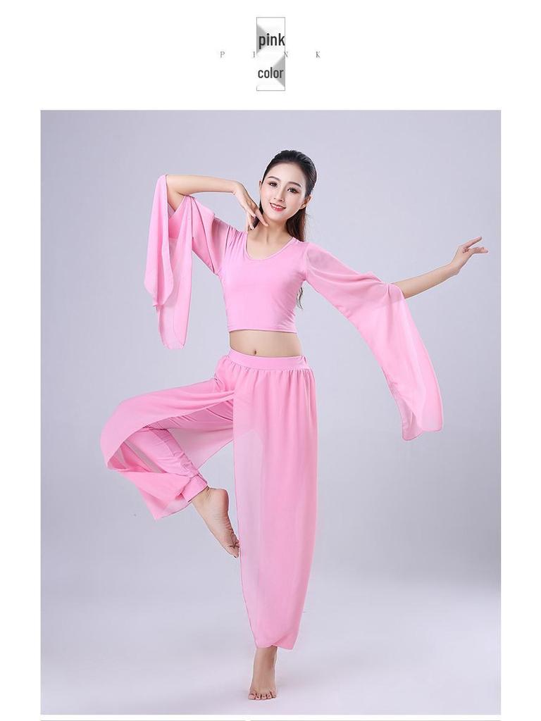 Женский шифоновый кроп-топ с юбкой-пачкой для танцев и практики йоги