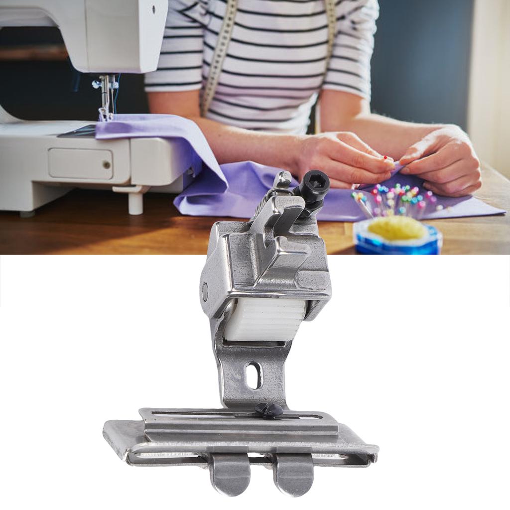 Adjustable Presser Foot with Plastic Roller Industrial Sewing Machine Presser Foot for Lace Edging Elastic Band