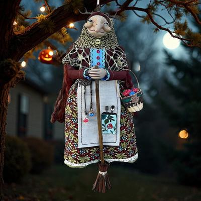 Подвеска для автомобиля Ручная работа Кукла Кухонная ведьма Многоцелевая Фигурка ведьмы на Хэллоуин Талисман на удачу Украшение для дома
