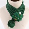 Red Green Dog Knitted Scarf Warm Pet Warm Scarf Decorative Pet Christmas Scarf  Winter Season