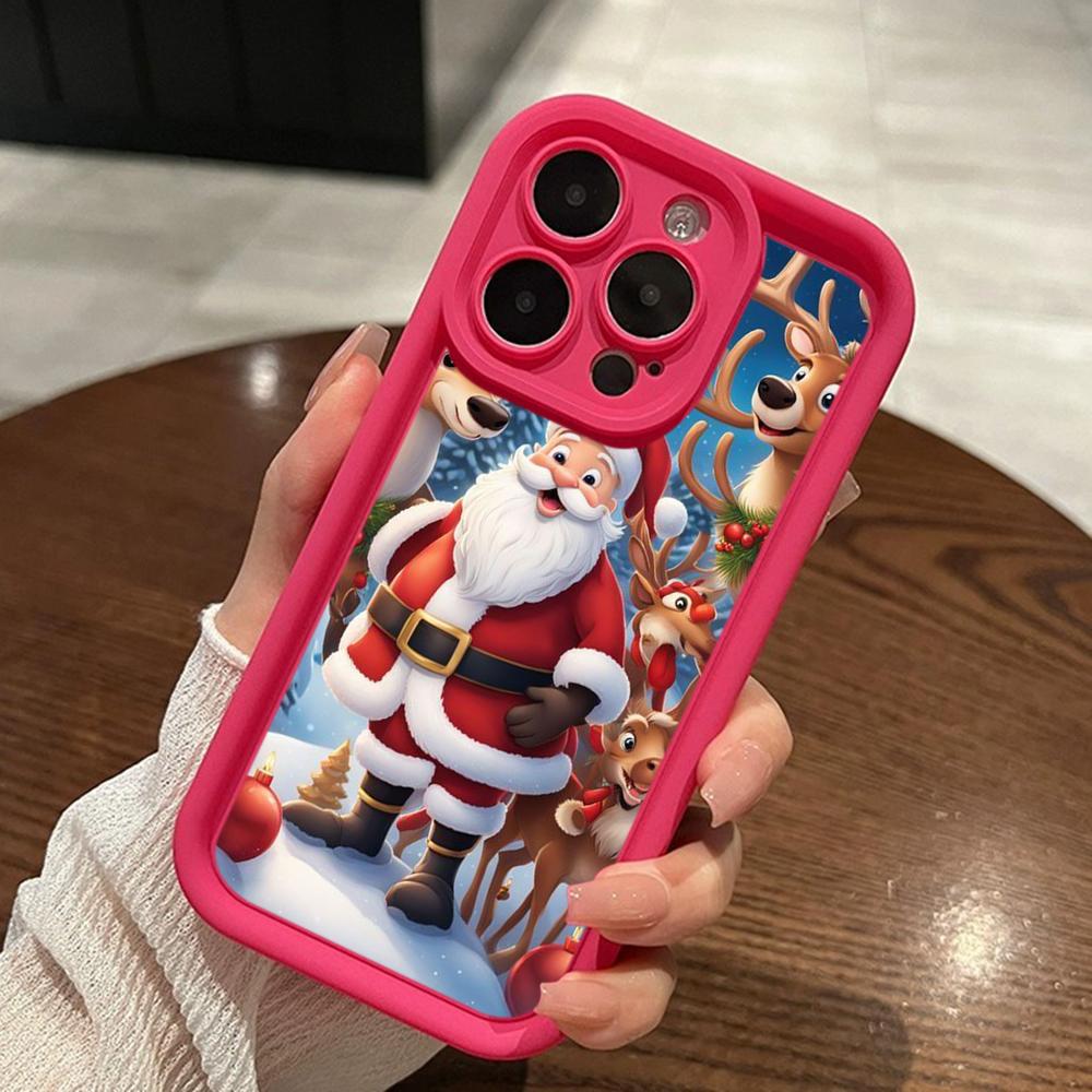 Чехлы для телефонов Ae119 Merry Christmas Santa art design для iPhone 16 14 13 11 Pro Max 15 7 8 6 Plus 12 mini XR XS Max SE Angel Eye Ladder Protective Cover