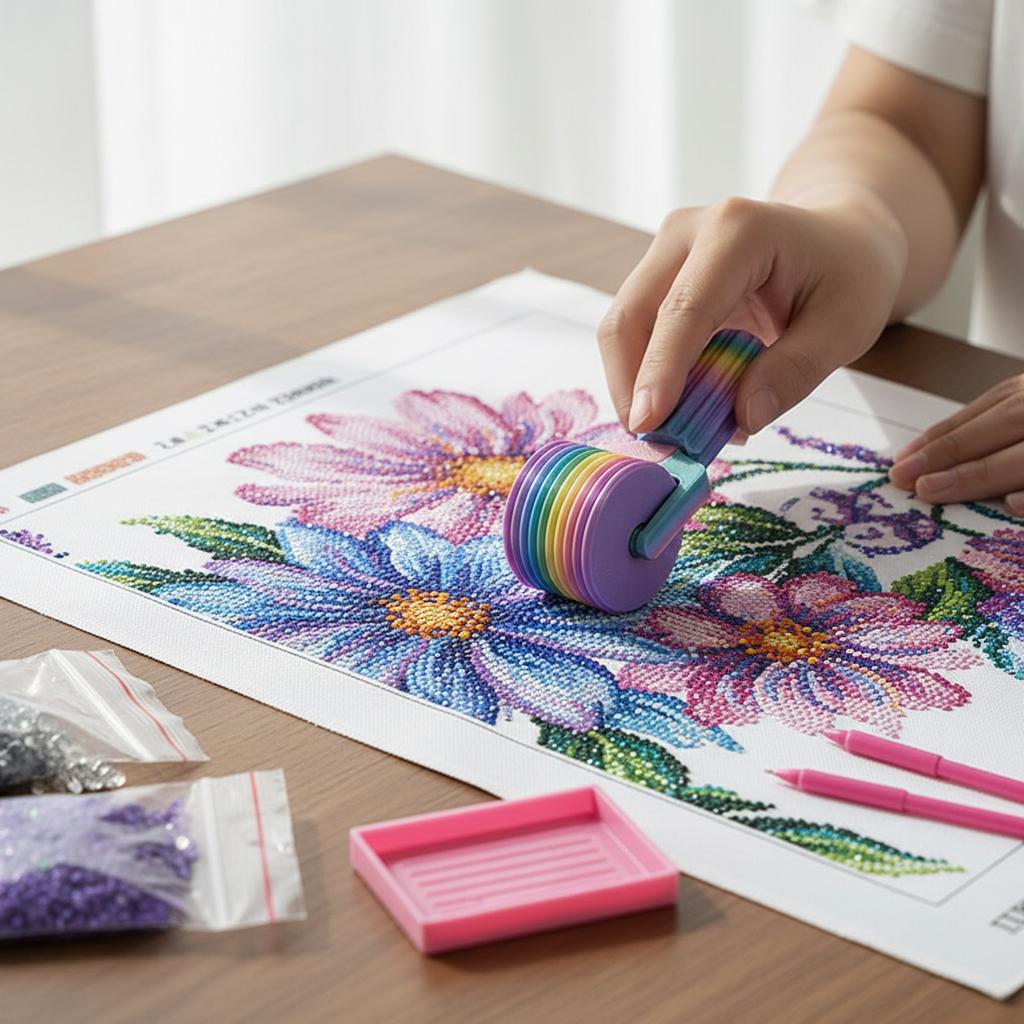 3D Diamond Painting Roller Tool ABS Plastic Metal Shaft Smooth Glue Applicator For Resin Rhinestones DIY Craft