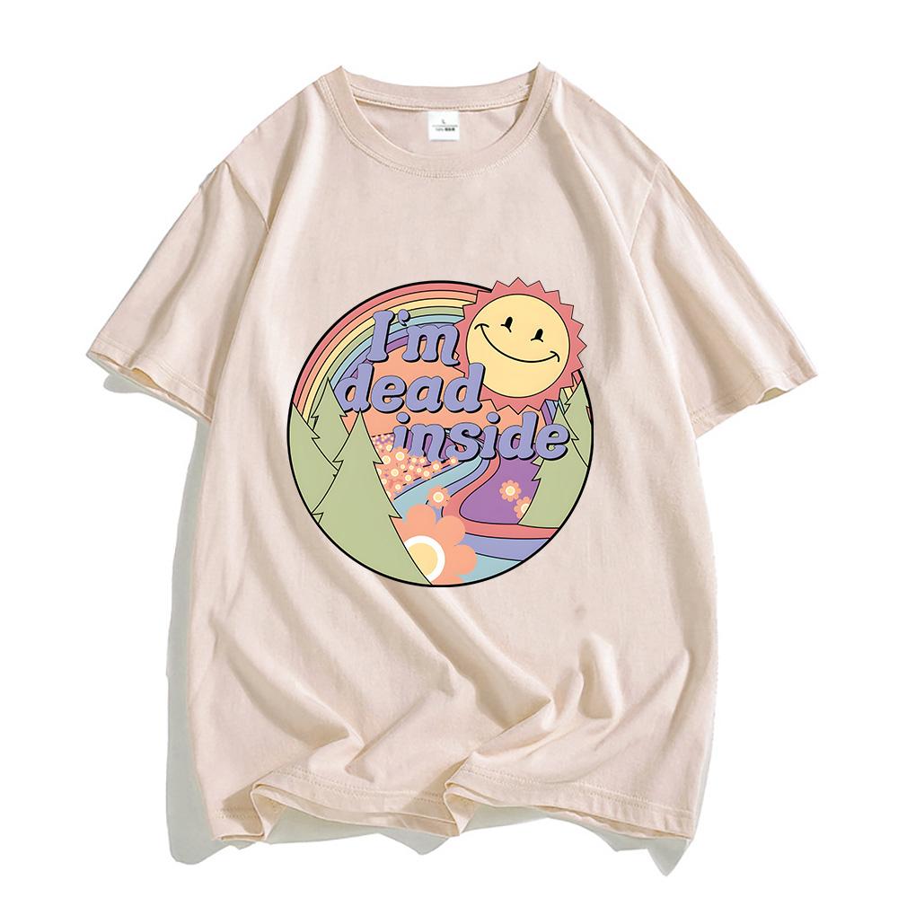 Im Dead Inside Dolphin Shirts Sun Graphic Tshirt Tees UnisexWomen Casual T Shirt Summer Fashion Short Sleeve Tshirt