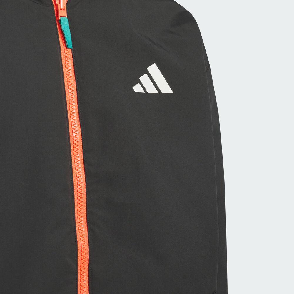 adidas Удобная мягкая куртка с воротником-стойкой, застежкой-молнией, двусторонняя, с длинными рукавами, детская куртка KC0214