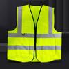 Рабочий жилет для мужчин и женщин, светоотражающий жилет с V-образным вырезом, без рукавов, на молнии, дышащий, ночной
