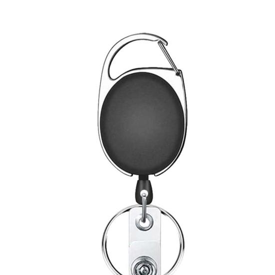 Держатель для бейджа с водонепроницаемым ПВХ держателем для карт, кольцом для ключей, выдвижной, сверхпрочный, портативный, для ID-карты, защита от потери, металлический, подвесной