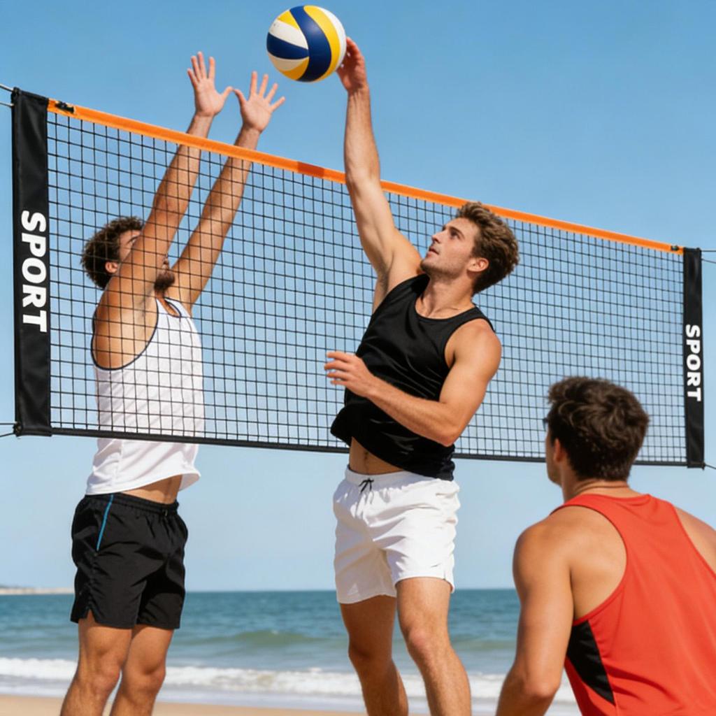 Badminton Net Adjustable Tennis mesh Portable Volleyball netting sporting supplies for Outdoor Backyard Beach Training exercise