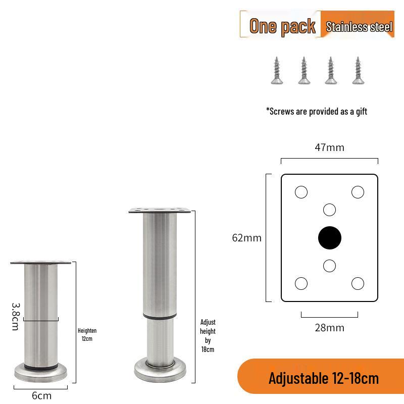 Регулируемые телескопические ножки для мебели: Шкаф, ТВ-тумба, Кровать и Ножки для поддержки дивана