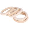 20Pcs Wood Baby Natural Teething Rings DIY Jewelry Circle Pendant Craft Making Accessory65mm