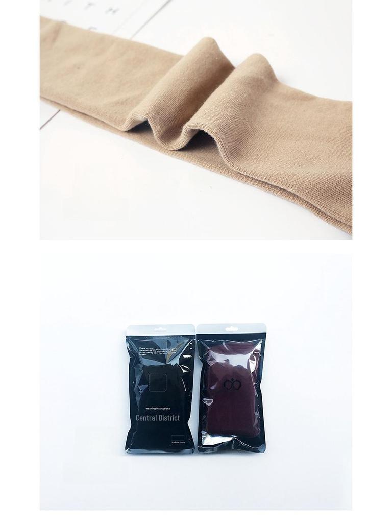 Женские силиконовые хлопковые носки выше колена - дышащие, однотонные, в японском стиле для осени и зимы