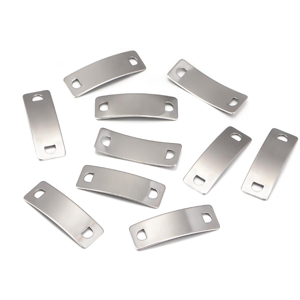 10pcs/lot Stainless Steel Rectangle Charms Connectors For Jewelry Making Blank Bar Stamping Tags Engraved DIY Bracelet Necklace